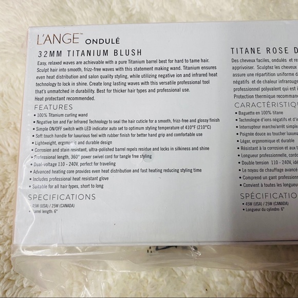 Lange Rose Gold 32 mm Titanium Blush Curling Wand - Picture 7 of 13